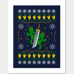 Fantasy Cactuar Ugly Christmas Sweater Posters and Art